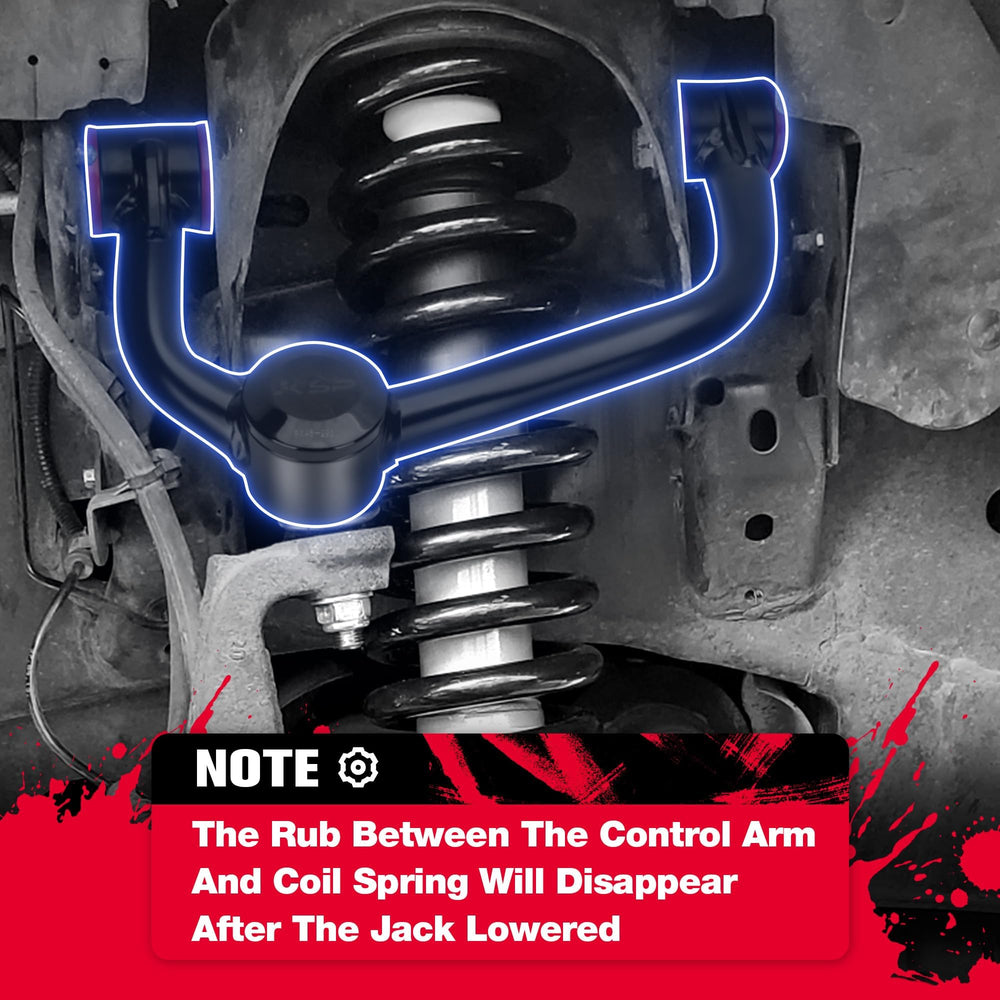 Welded tubular construction of KSP arm, emphasizing strength for off-road use.
