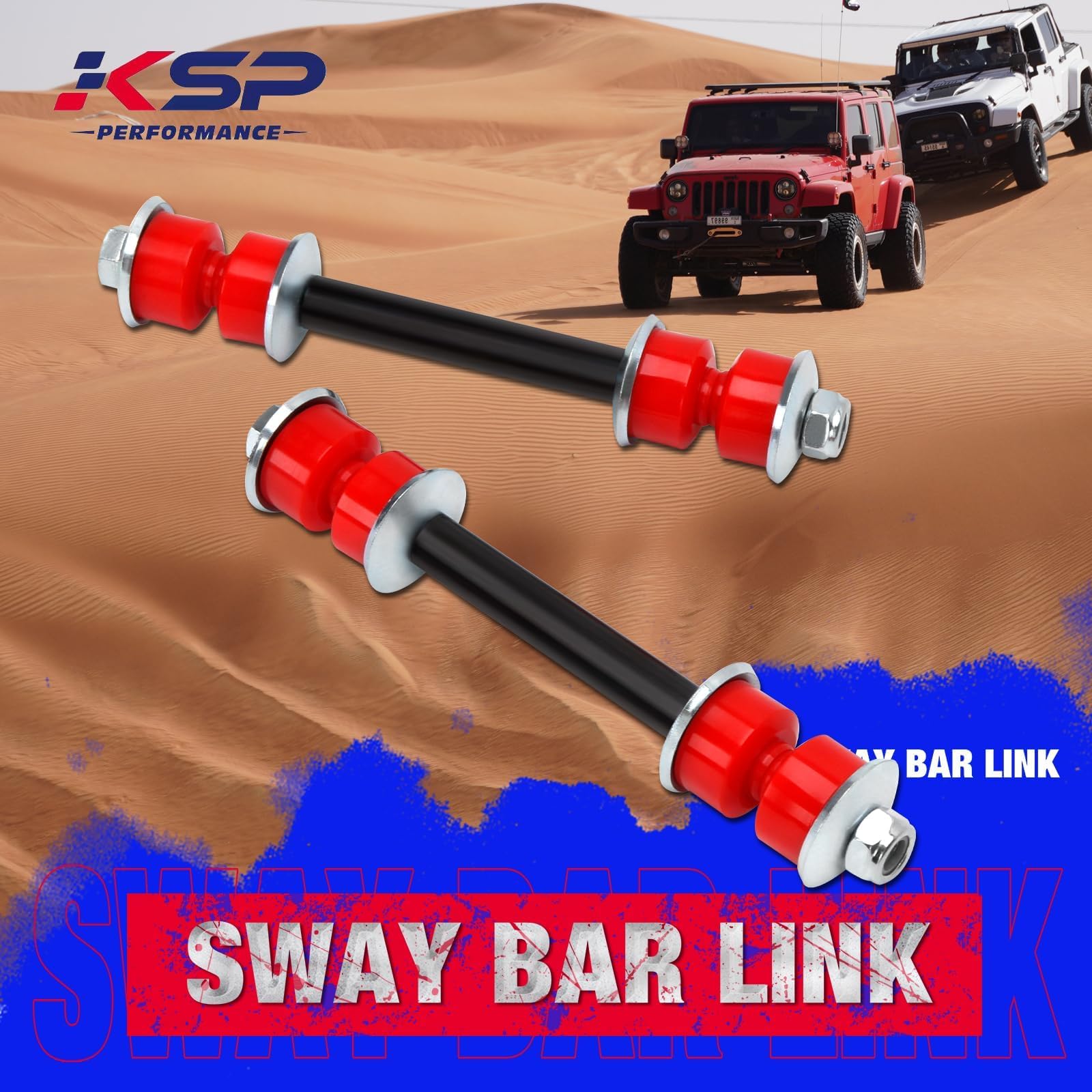 KSP stabilizer link for Cadillac Escalade front enhances high speed stability.