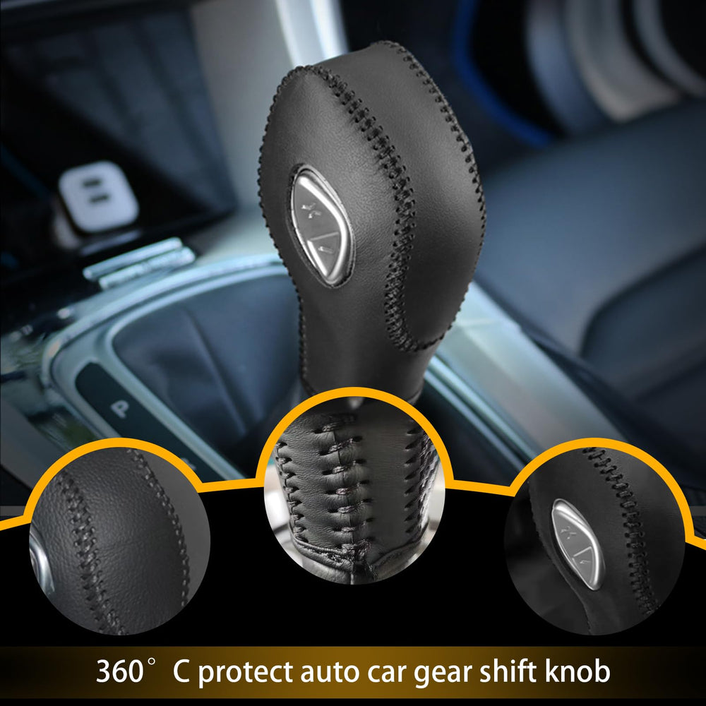 KSSZZCO leather gear shift cover on Ford Fiesta knob for smoother shifting
