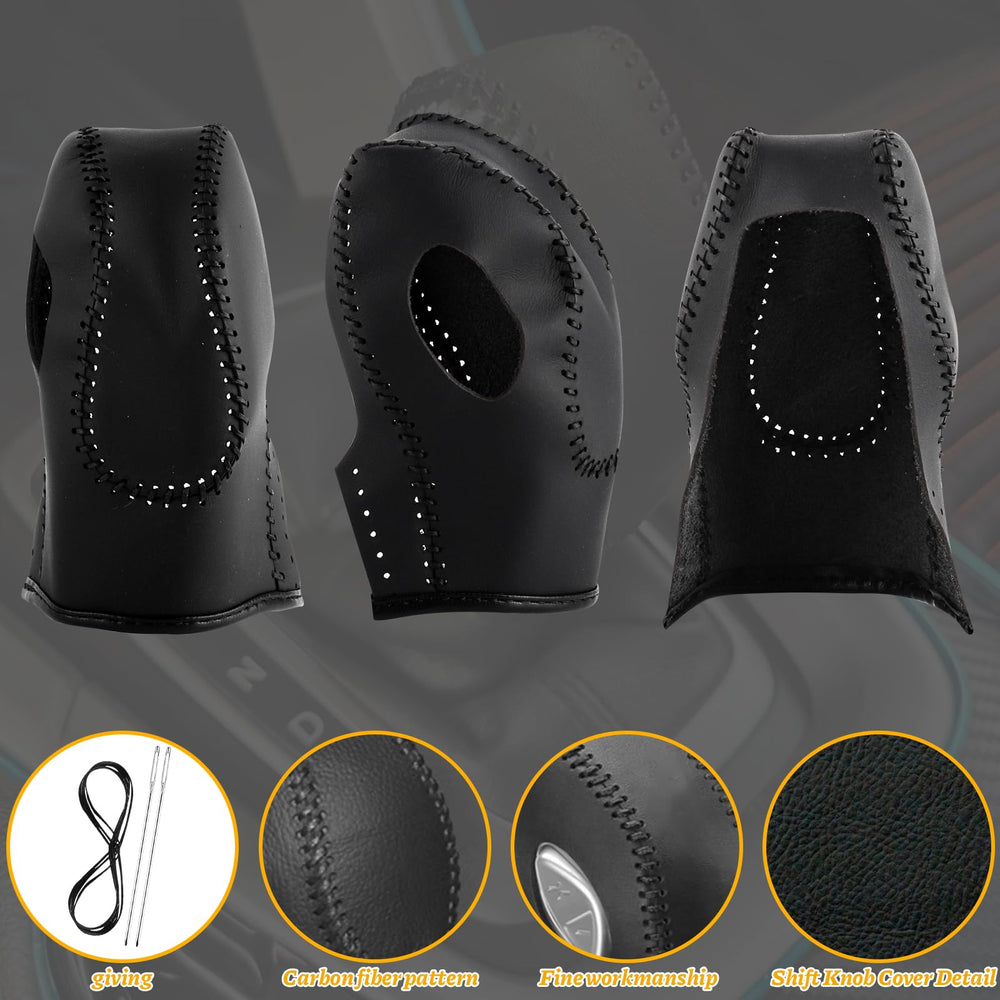 KSSZZCO leather gear shift cover on Ford Escape knob for durable wear protection