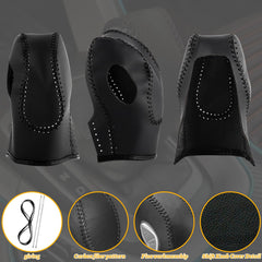 KSSZZCO leather gear shift cover on Ford Escape knob for durable wear protection