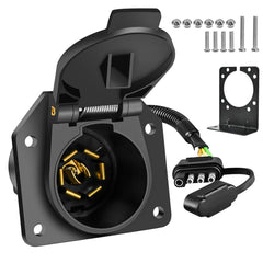 KTIPERN 4pin-to-7pin adapter housing closeup shows durable shell for long-lasting trailer wiring