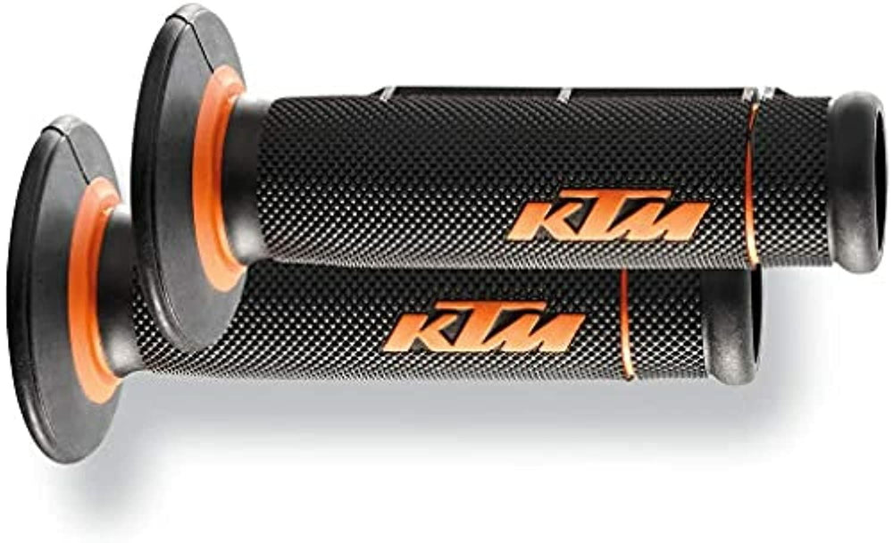 KTM Open End Dual Compound Grips shows universal 22–28mm fit on handlebars