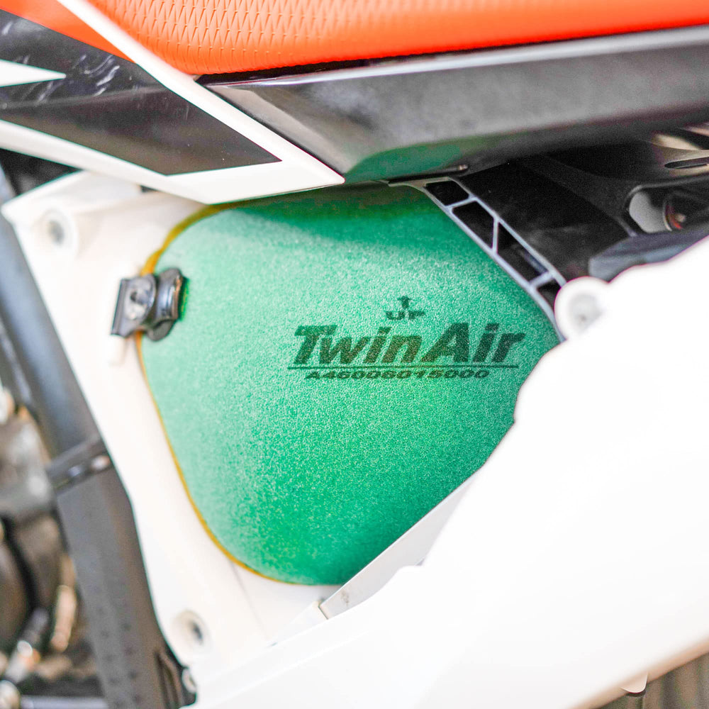 KTM Pre-Oiled Foam Air Filter packaging shows OEM quality