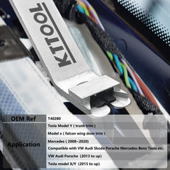 KTTOOL T40280 tesla-trim-clip tool aiding Model Y trunk trim