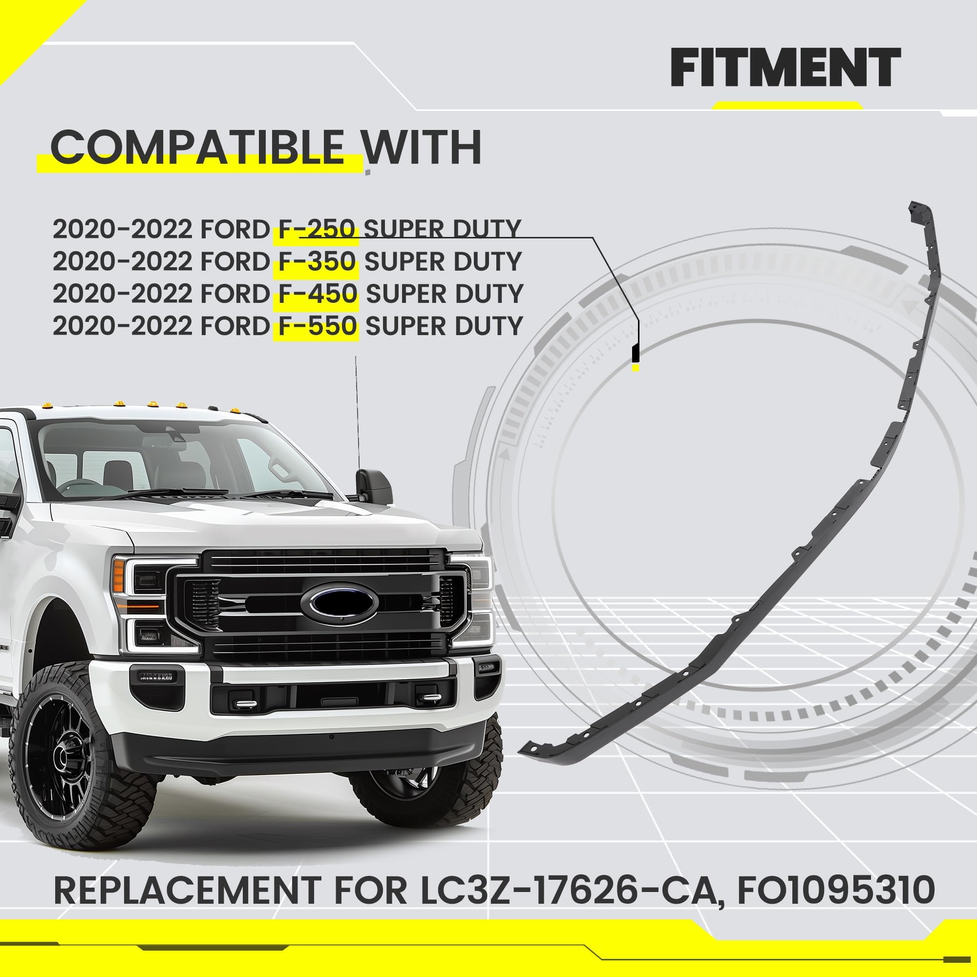 KUAFU front lower deflector panel for Ford F-350 Tremor with shielded undercarriage