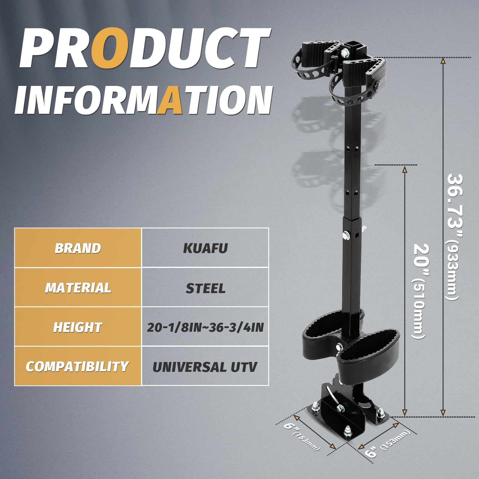 KUAFU gun rack cab-floor-mount demonstrates easy access from the driver’s seat.