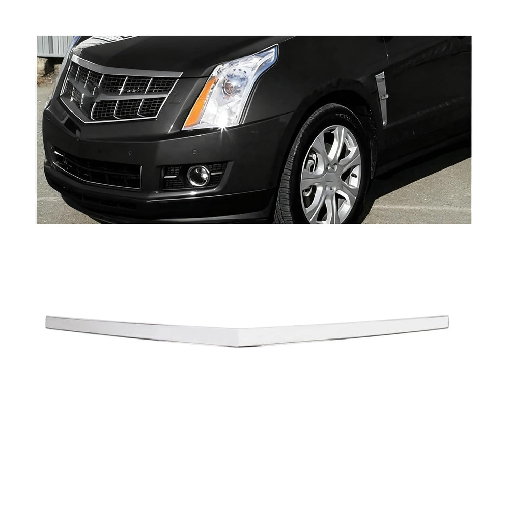 KUAFU chrome hood molding trim close-up showing durable chrome finish on Cadillac SRX