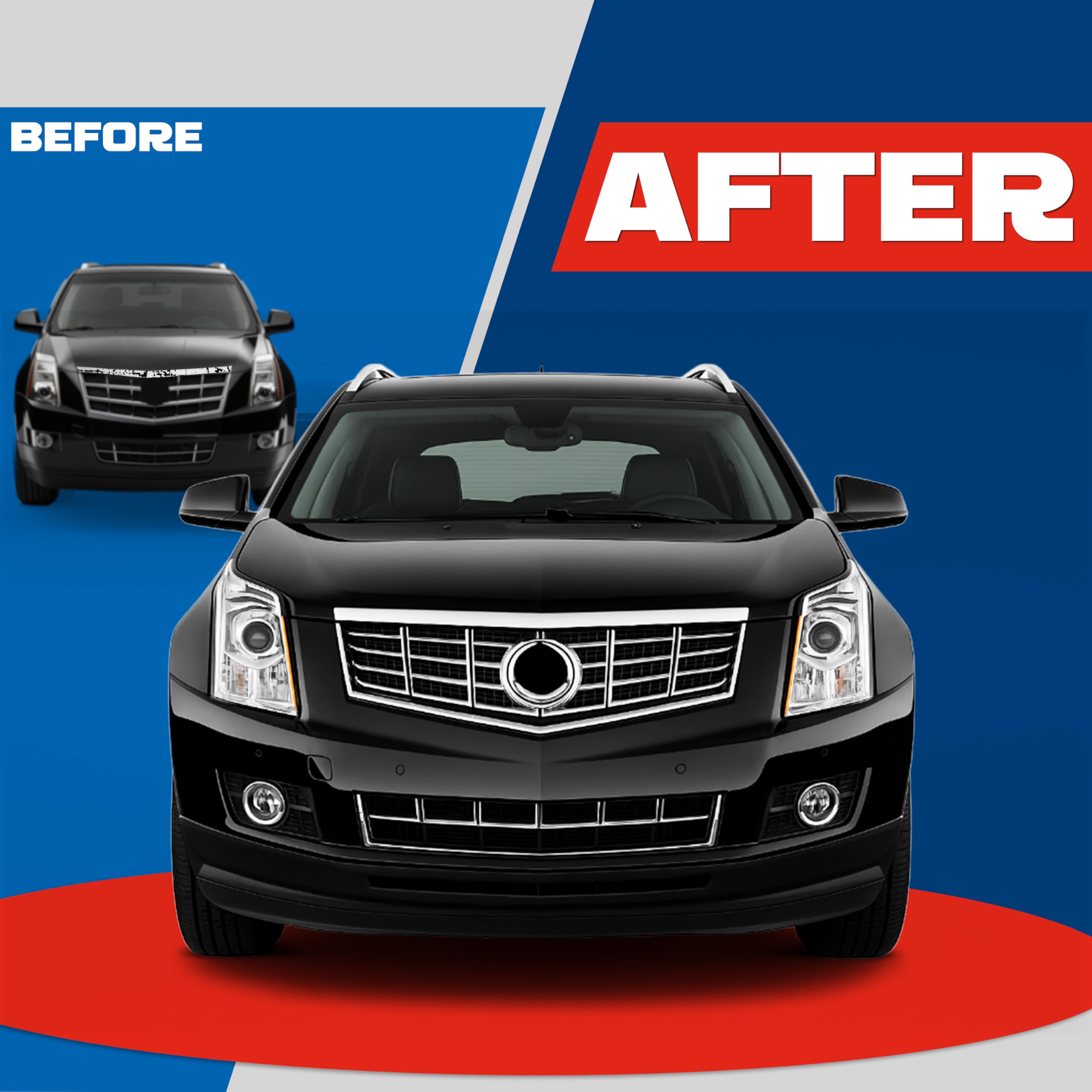 KUAFU chrome hood molding trim along the side profile of Cadillac SRX