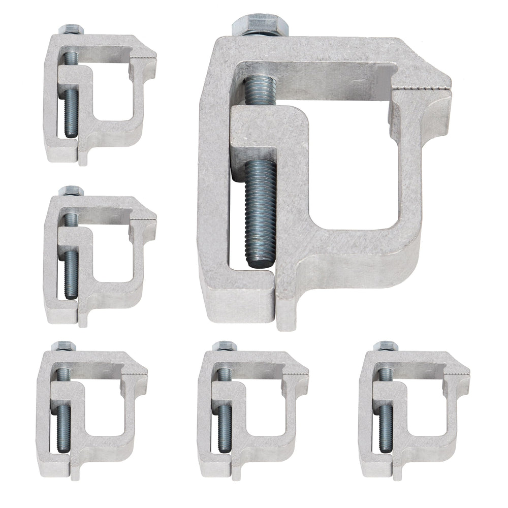 KUAFU mounting clamps six-pack shown in use with a truck rack for versatile mounting