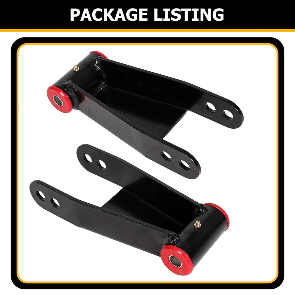 KUAFU rear drop shackle compatibility with 3 inch leaf springs on F-150