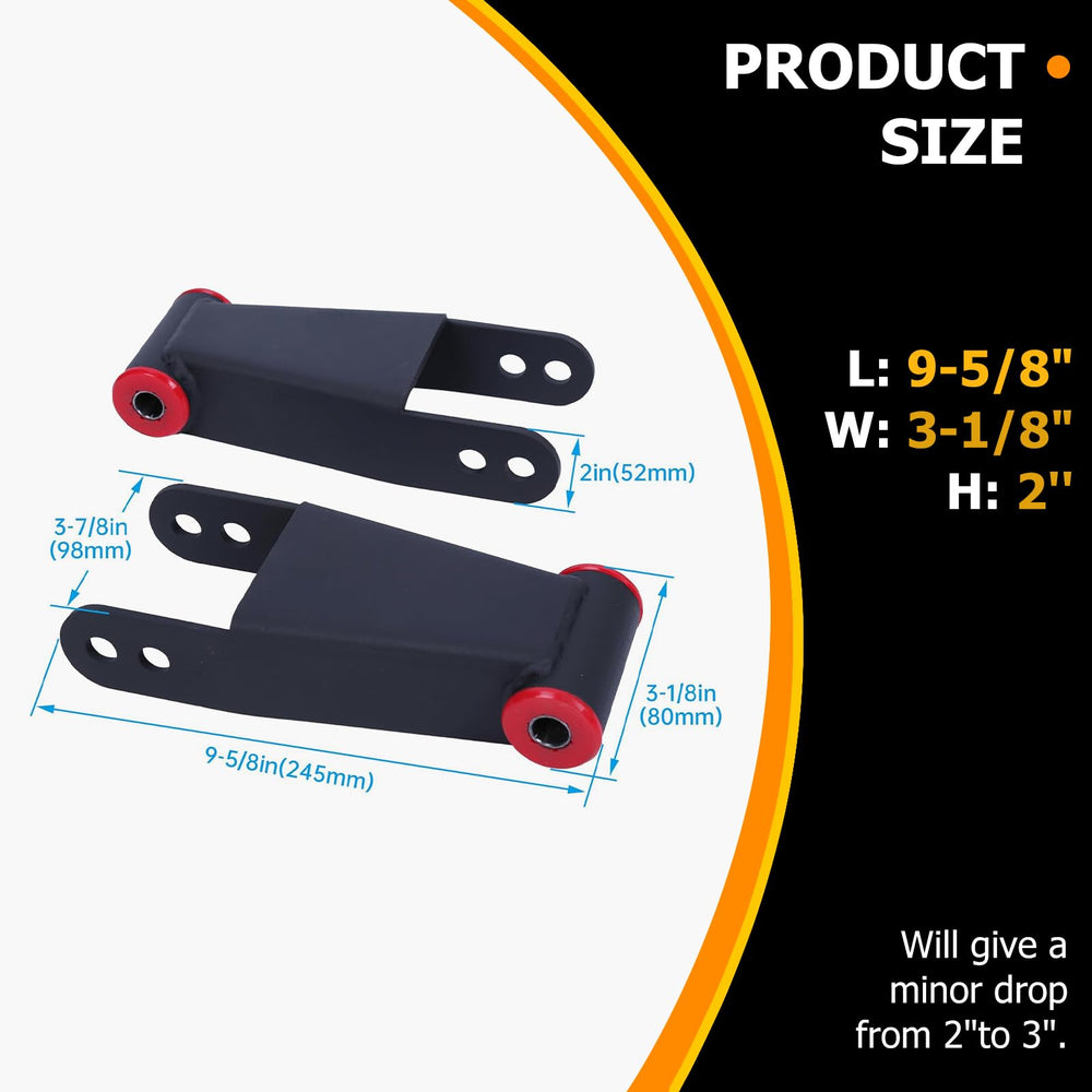 KUAFU packaged kit with 1 pair of adjustable shackles for Ford F-150