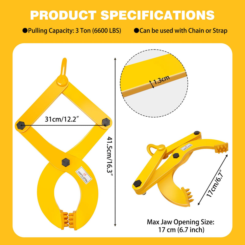 Kuailebuy pallet puller with arched end loop ready to connect to chains
