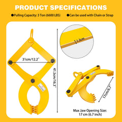 Kuailebuy pallet puller with arched end loop ready to connect to chains