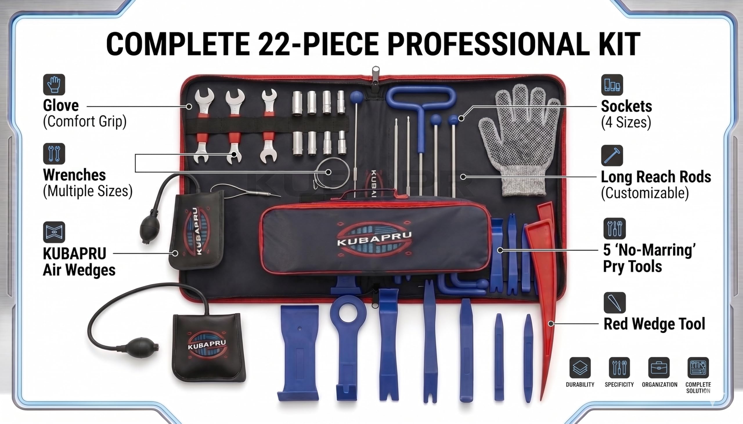 Kubapru trim removal tools set for safe interior panel work