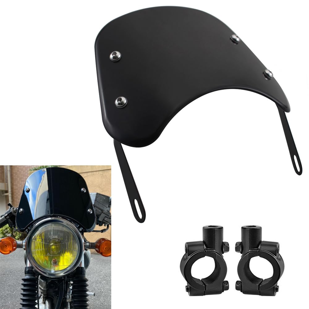 Kucehiup windshield for 5-7in round headlights improves aerodynamics and protection.