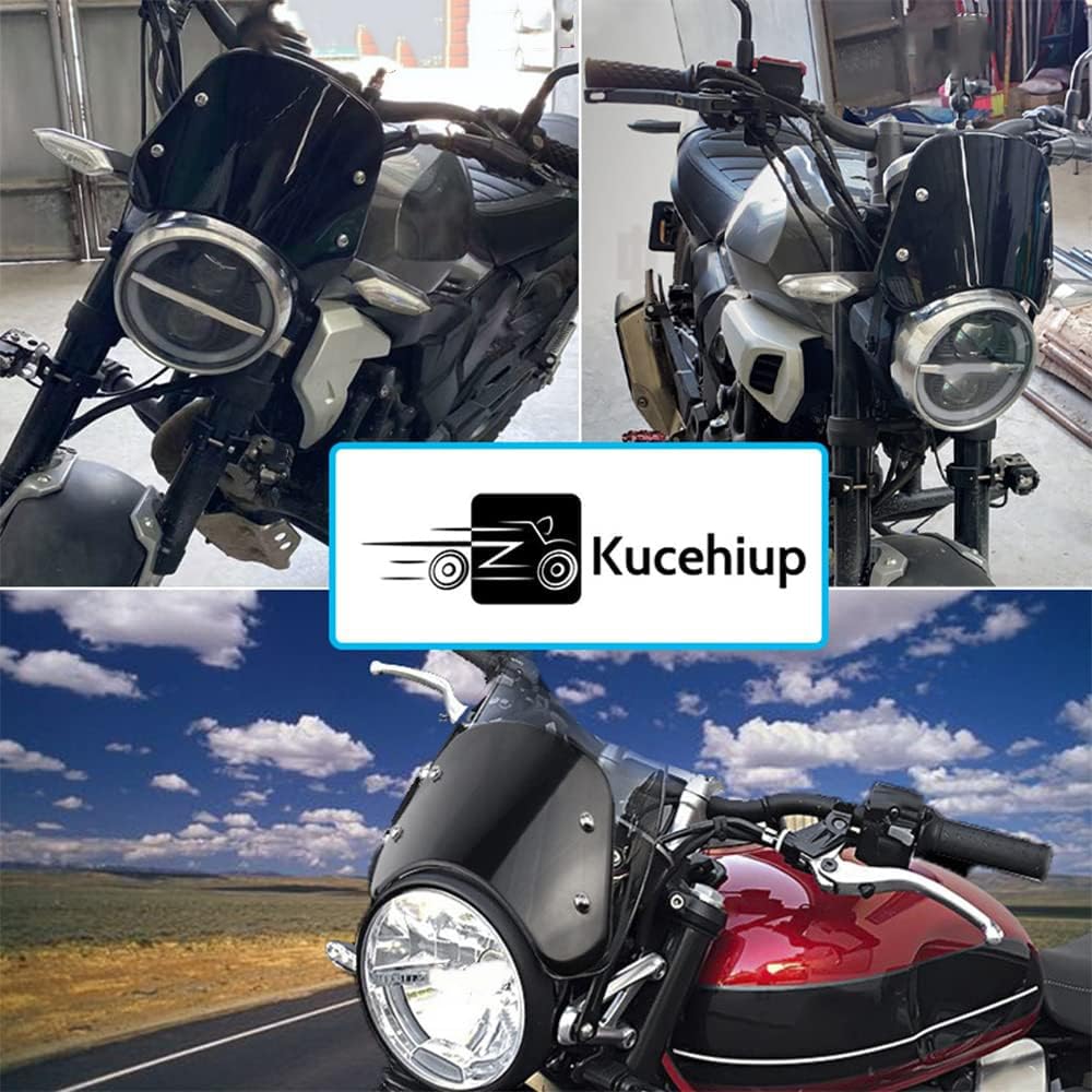 Durable polycarbonate windscreen delivers rugged performance.