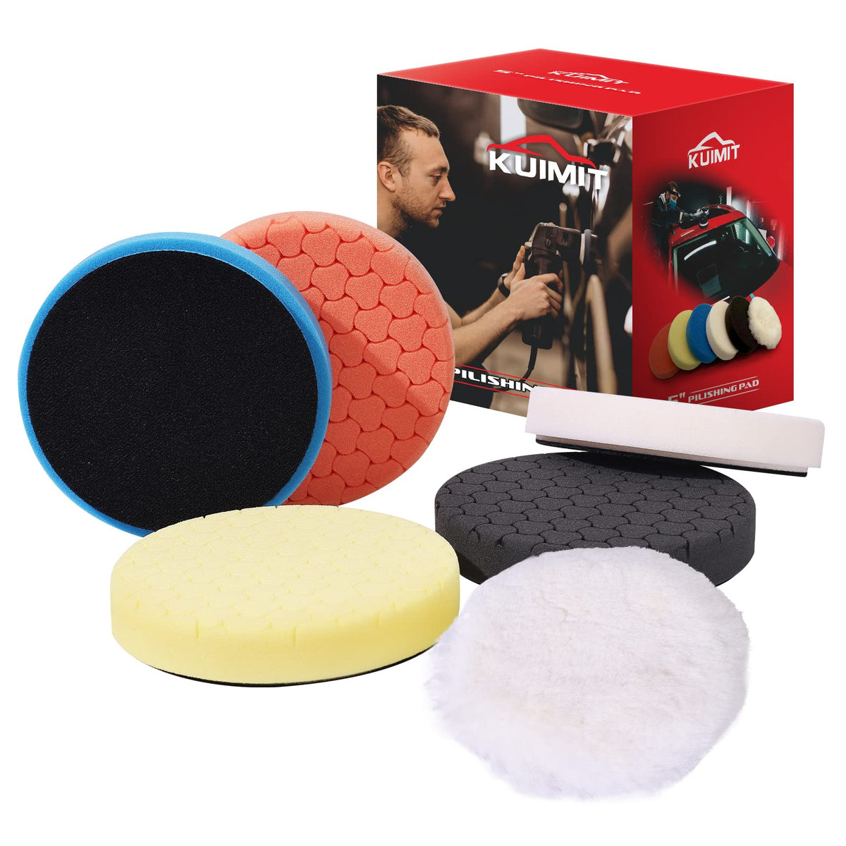 KUIMIT orange heavy-cut pad for efficient oxidation removal and swirl reduction.