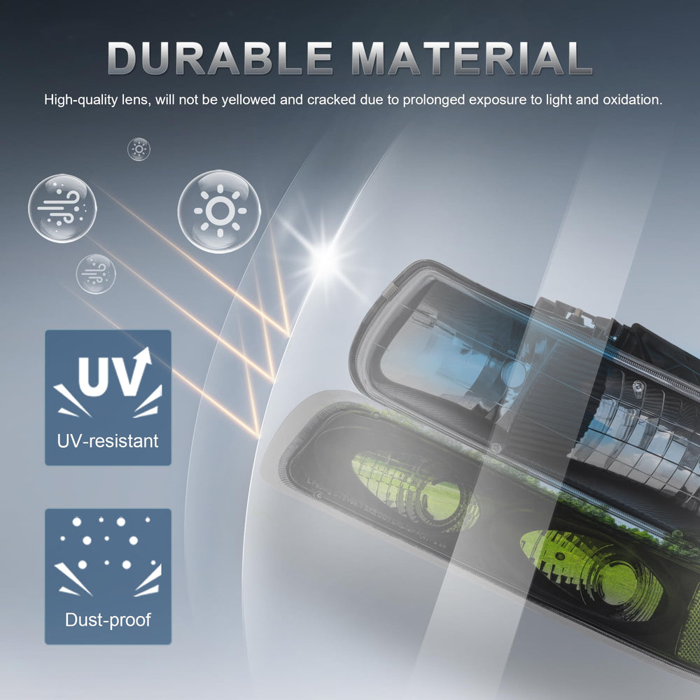 KUIPERAUTO headlight assembly with OE plug-and-play connectors for easy installation.