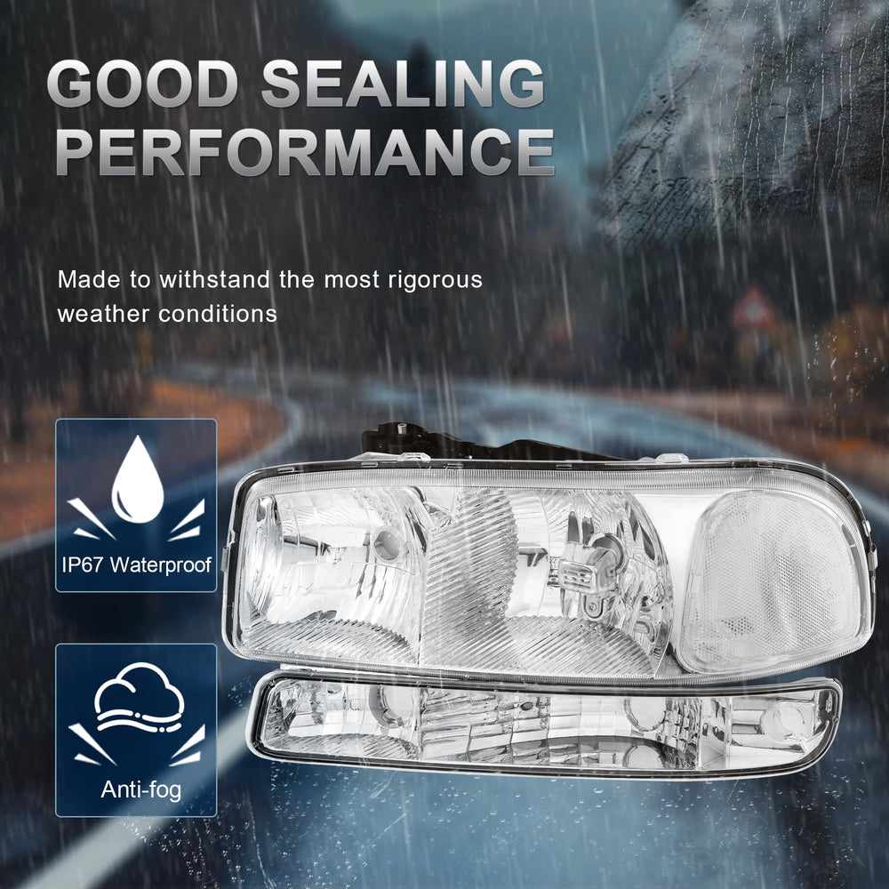 Close-up of chrome housing on KUIPERAUTO headlight shows premium finish.