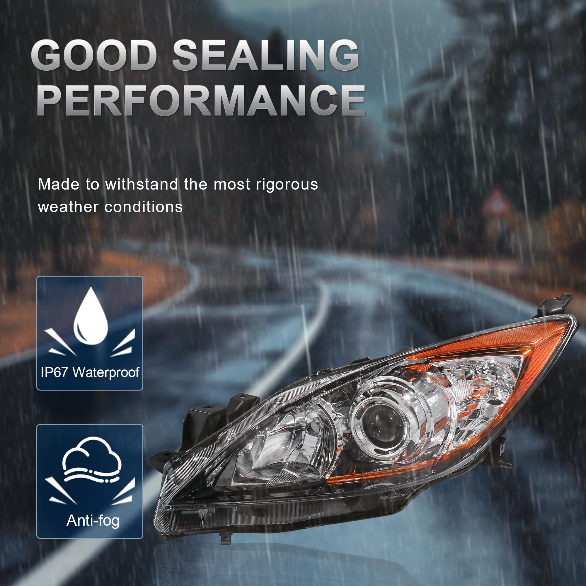 KUIPERAUTO chrome-housing headlights add a premium appearance and UV-resistant protection.