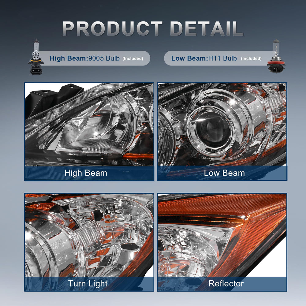 KUIPERAUTO passenger-side Mazda3 headlights with chrome housing for a cohesive front-end look.