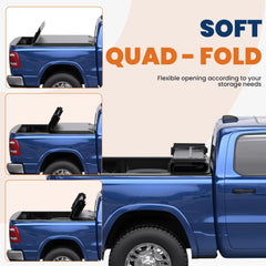KUIPERAUTO Soft Quad 5.7ft bed cover side view highlights streamlined profile and easy maintenance.