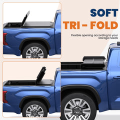 KUIPERAUTO soft-tri tonneau fully closed provides weatherproof cargo protection