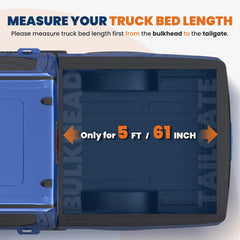 KUIPERAUTO Tri-Fold Bed Cover open angled for easy access.