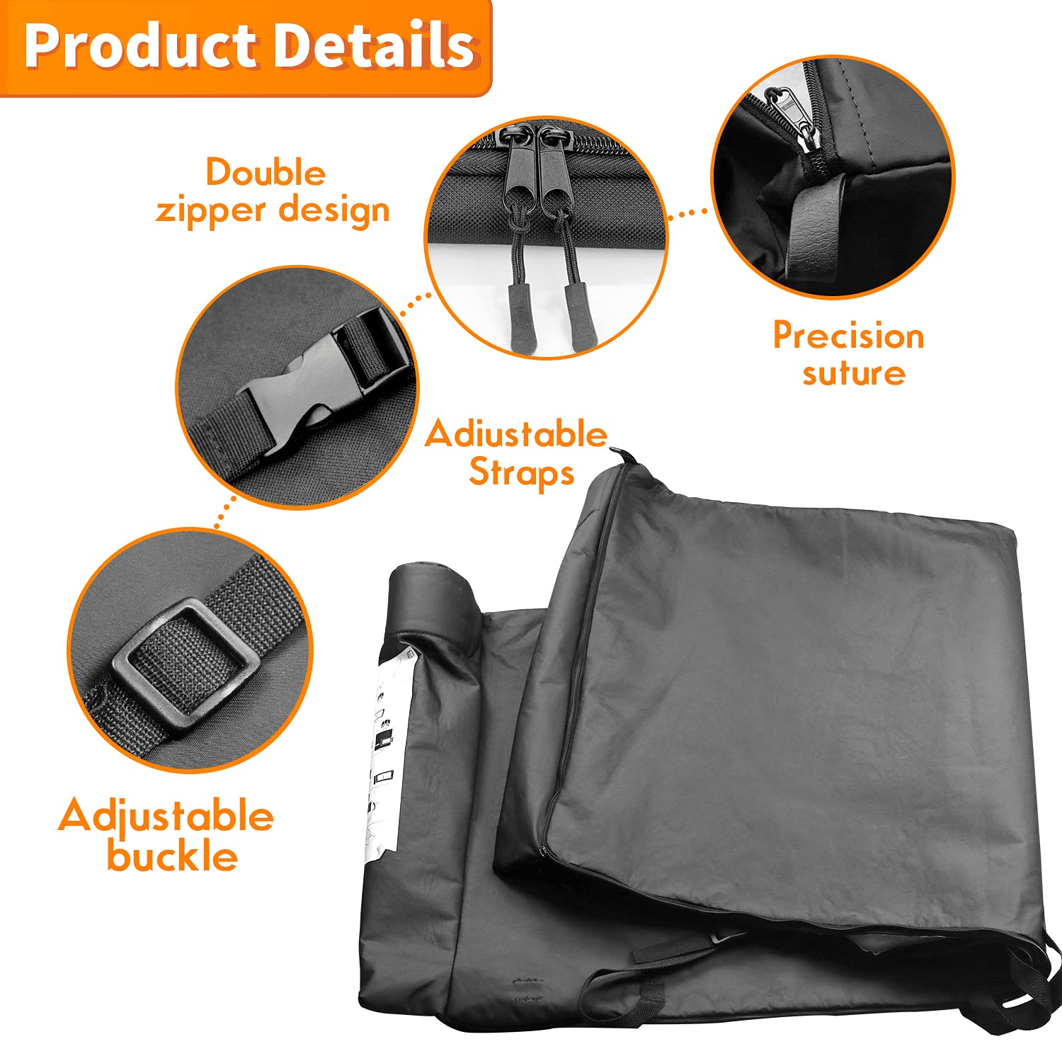 Kujunpao window storage bag secures to headrest with strap for secure mounting.
