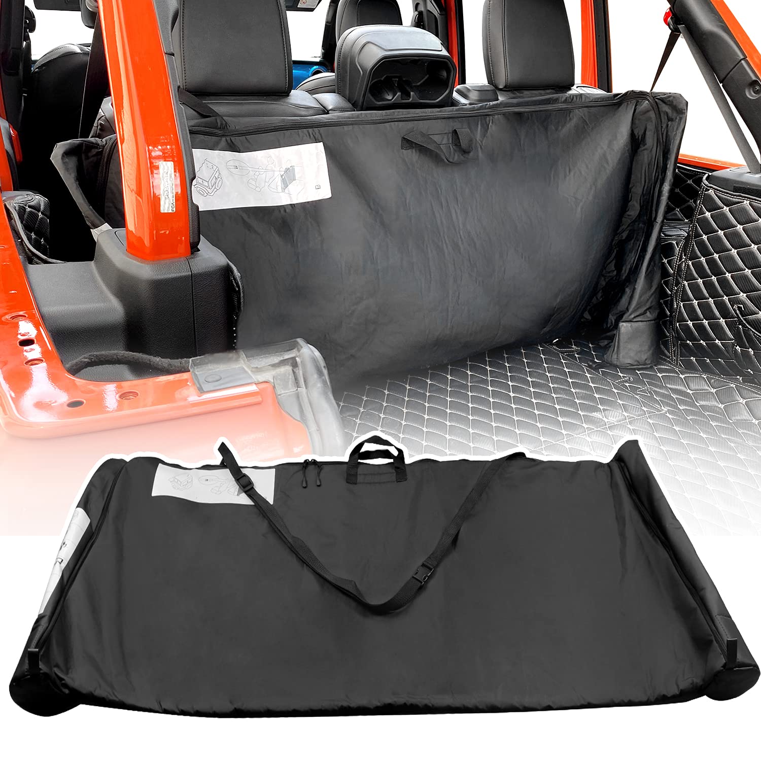 Kujunpao soft-top window storage bag keeps Jeep Wrangler JL windows secure.