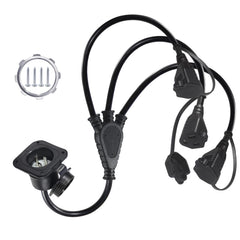 KUNCAN 15A AC port plug front view for dependable outdoor shore power.