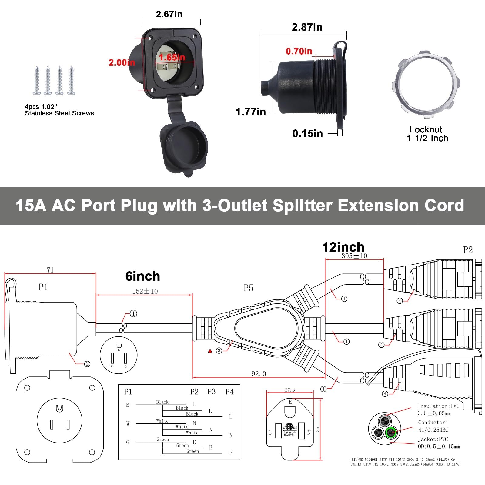 KUNCAN flanged inlet installation demonstrates easy mounting with stainless screws.