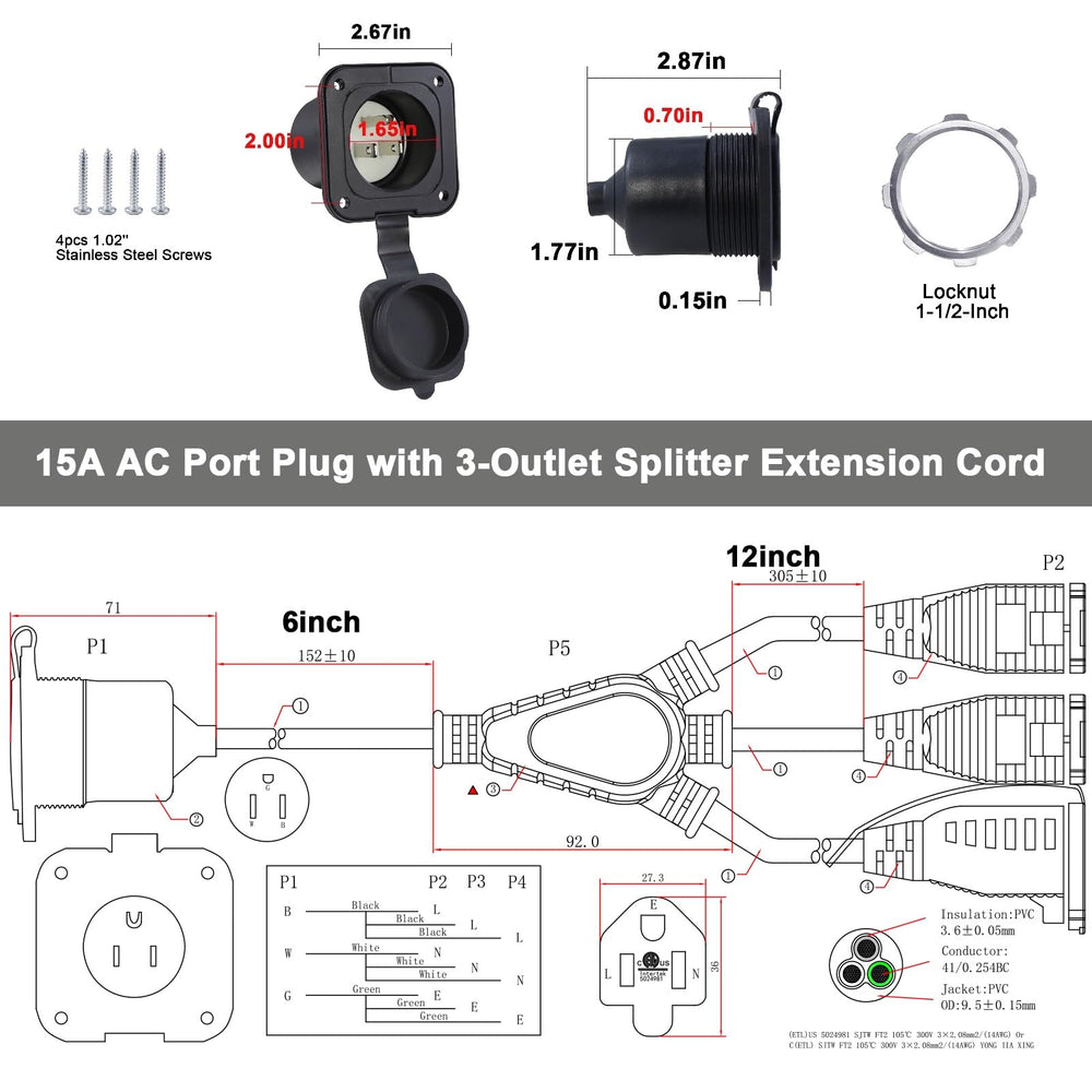 KUNCAN flanged inlet installation demonstrates easy mounting with stainless screws.