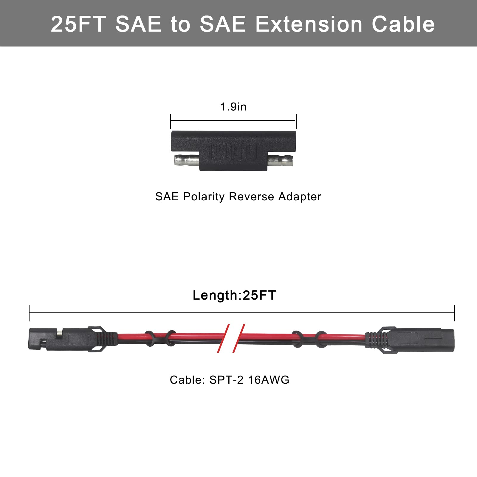 KUNCAN 2-pin quick-release SAE connector ready for easy battery connections.