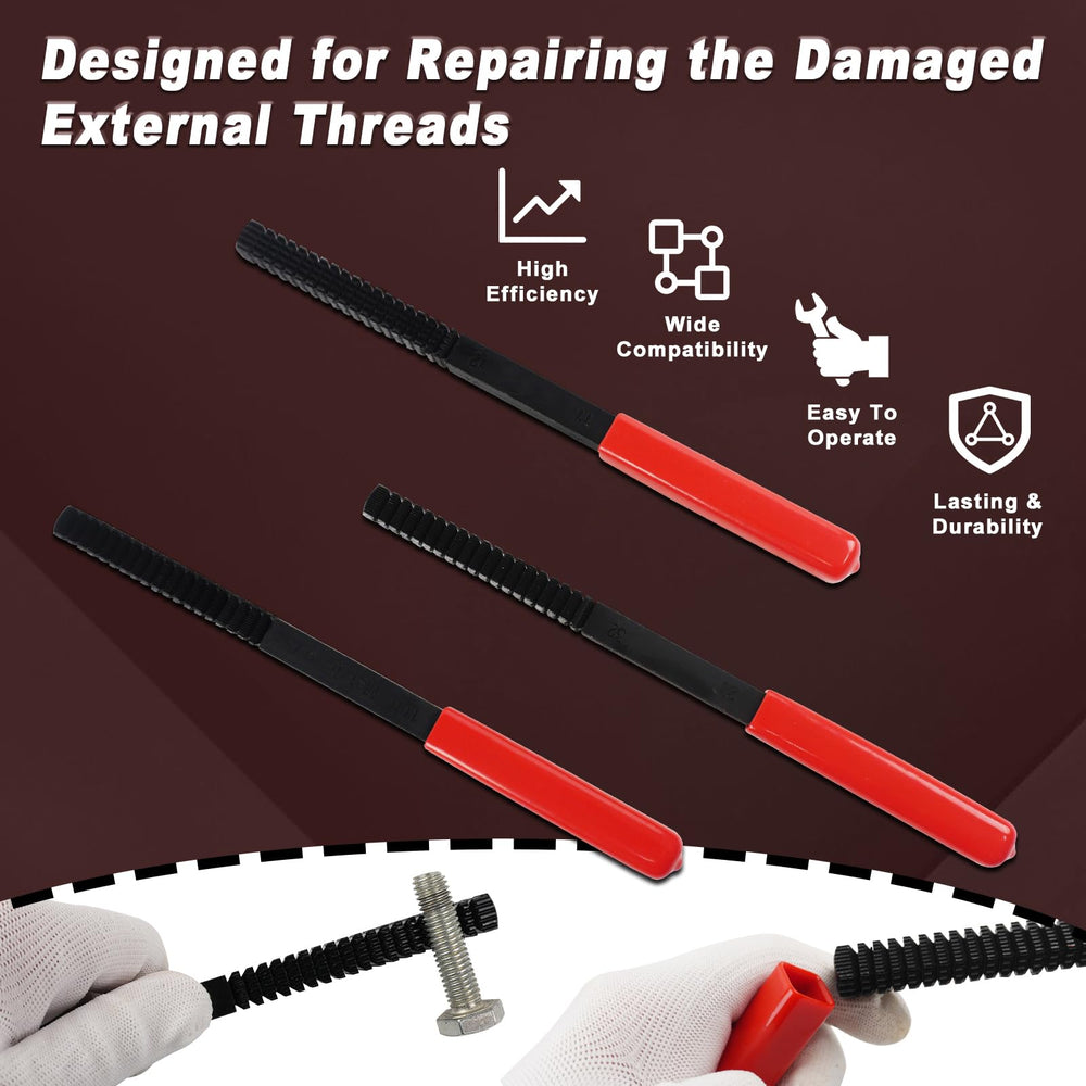 KUNGJUER carbon steel thread file with black oxide finish for durability.