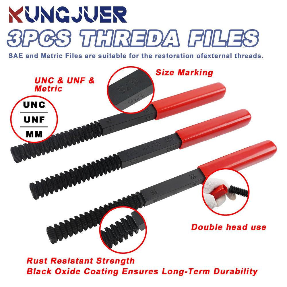 KUNGJUER metric 1.00mm thread file for common bolt threads.