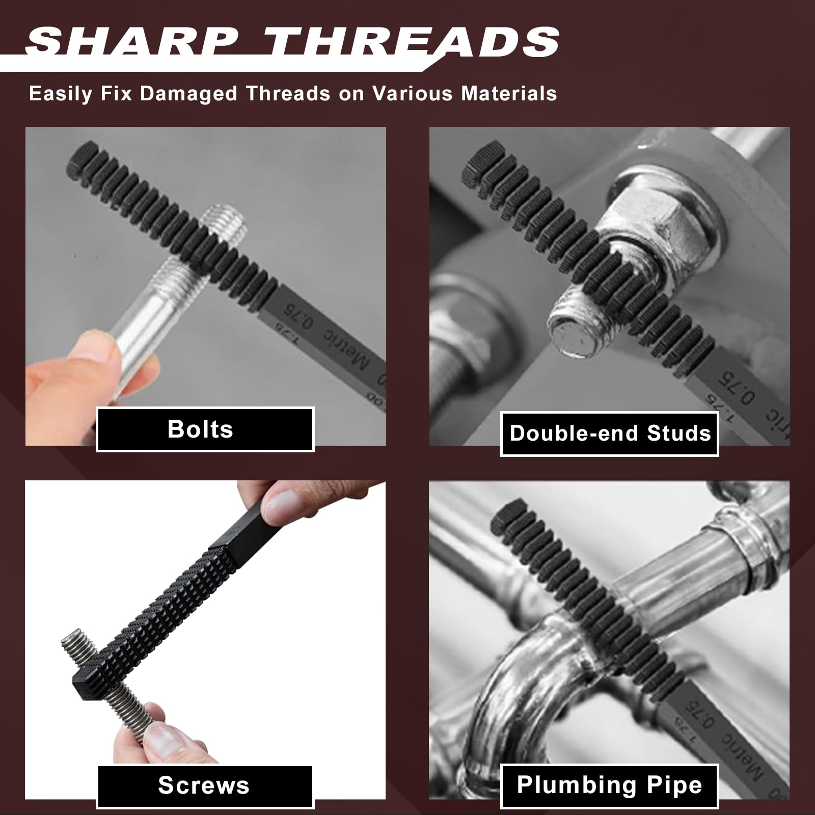 KUNGJUER SAE UNC 11-24 thread file for diverse thread profiles.