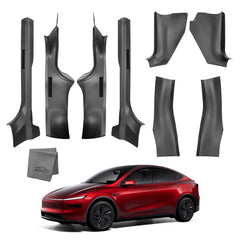 KUNIST 8PCS door sill protector for front doors guarding Juniper Model Y thresholds with carbon fiber look