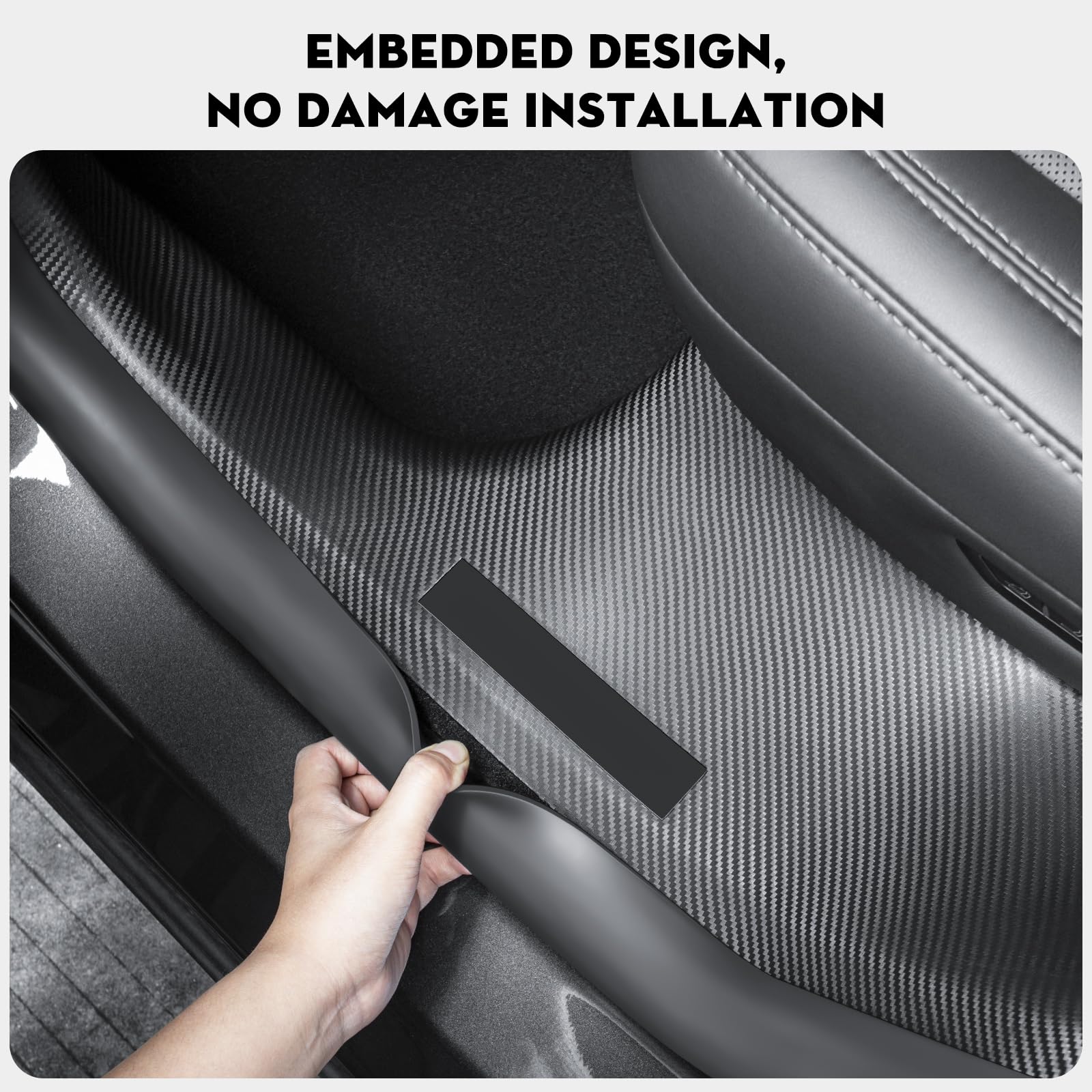 KUNIST carbon fiber pattern door sill guards add rugged style and threshold protection
