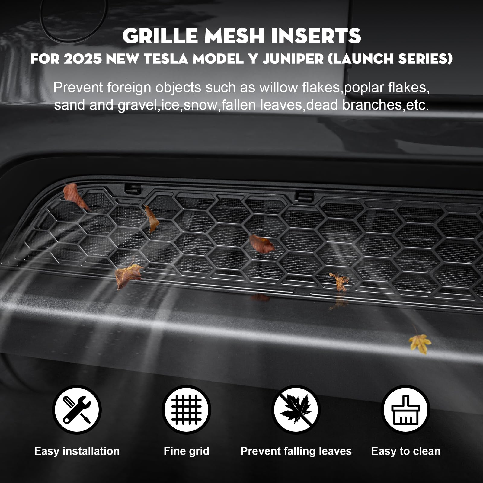 KUNIST vent cover uses ABS plastic and stainless steel mesh for durability.