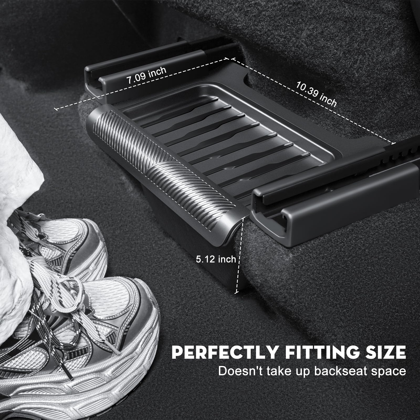 KUNIST Juniper underseat storage tray for phones, cups, and small items.
