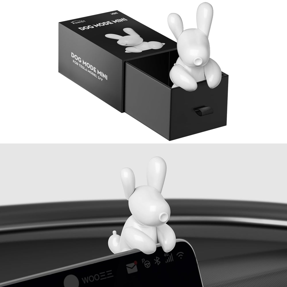 KUNIST Tesla Dog Mode Mini center screen ornament adds playful cabin detail