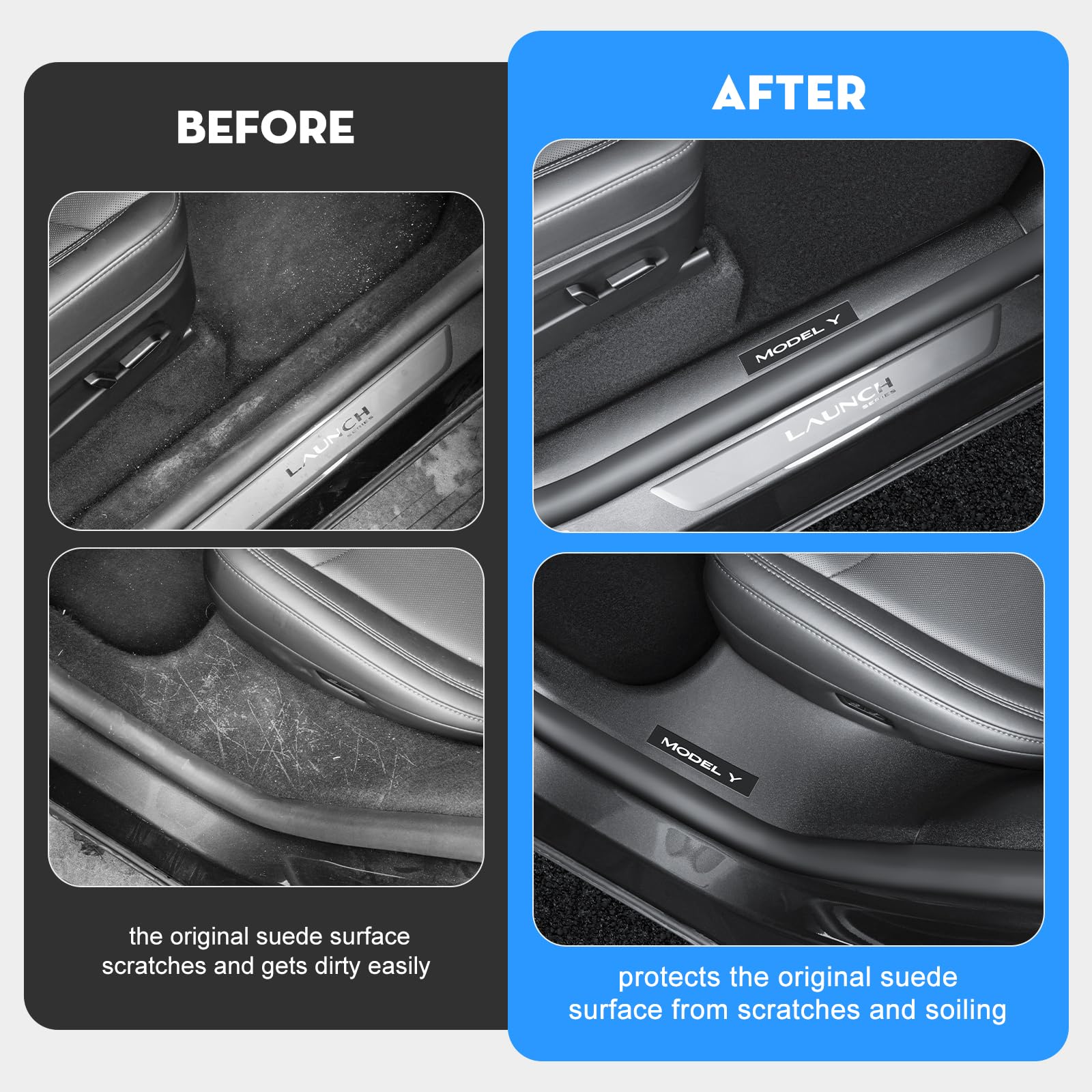 KUNIST door sill guard for Tesla Model Y Juniper shields rear right threshold from mud