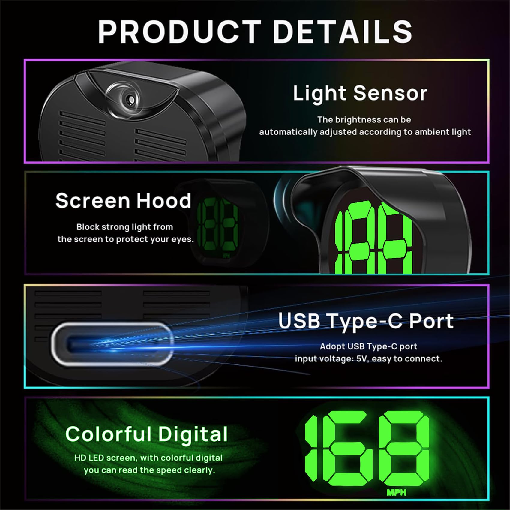 KUOWEIHUD USB plug-and-play installation shown for quick setup