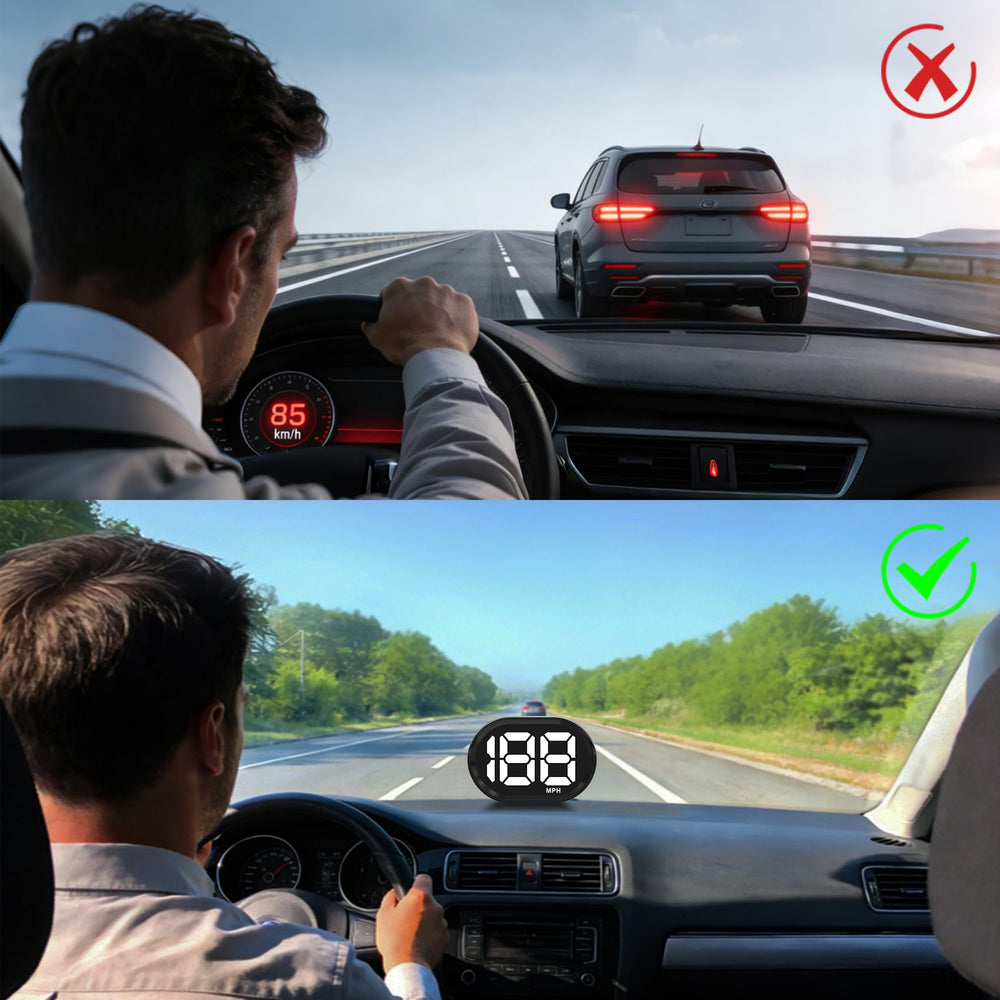 KUOWEIHUD GPS speedometer in-car setup for universal vehicle compatibility