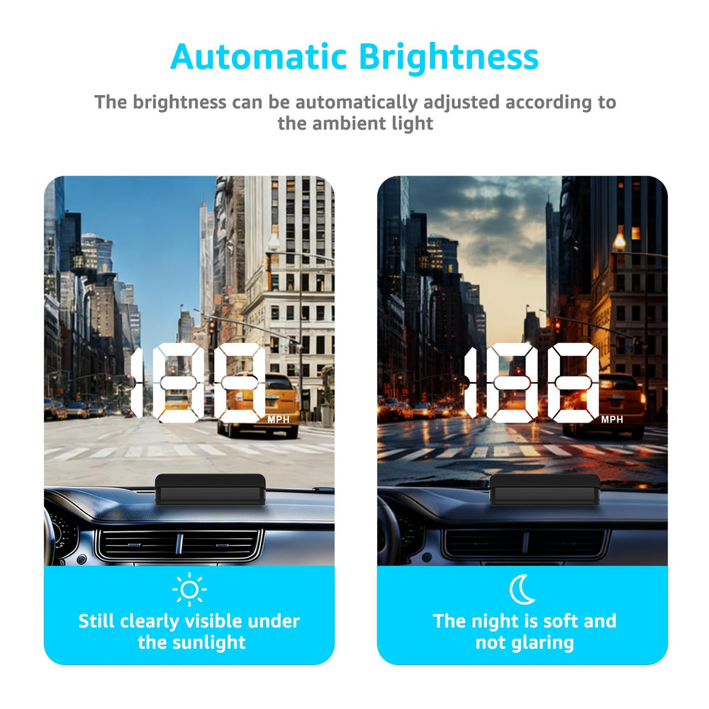 KUOWEIHUD K1-White large-font display for easy speed recognition