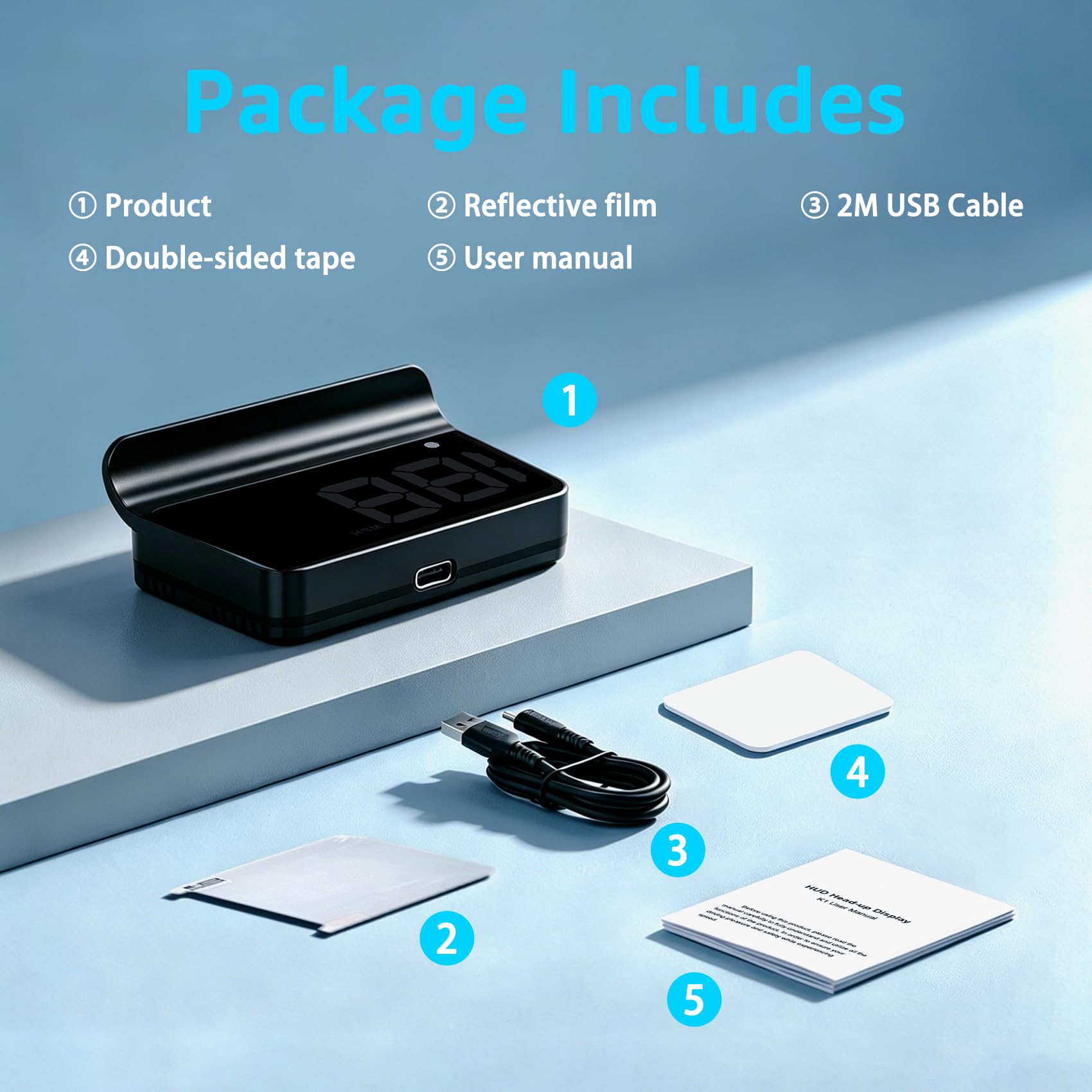 KUOWEIHUD K1-White plug-and-play setup with USB connection