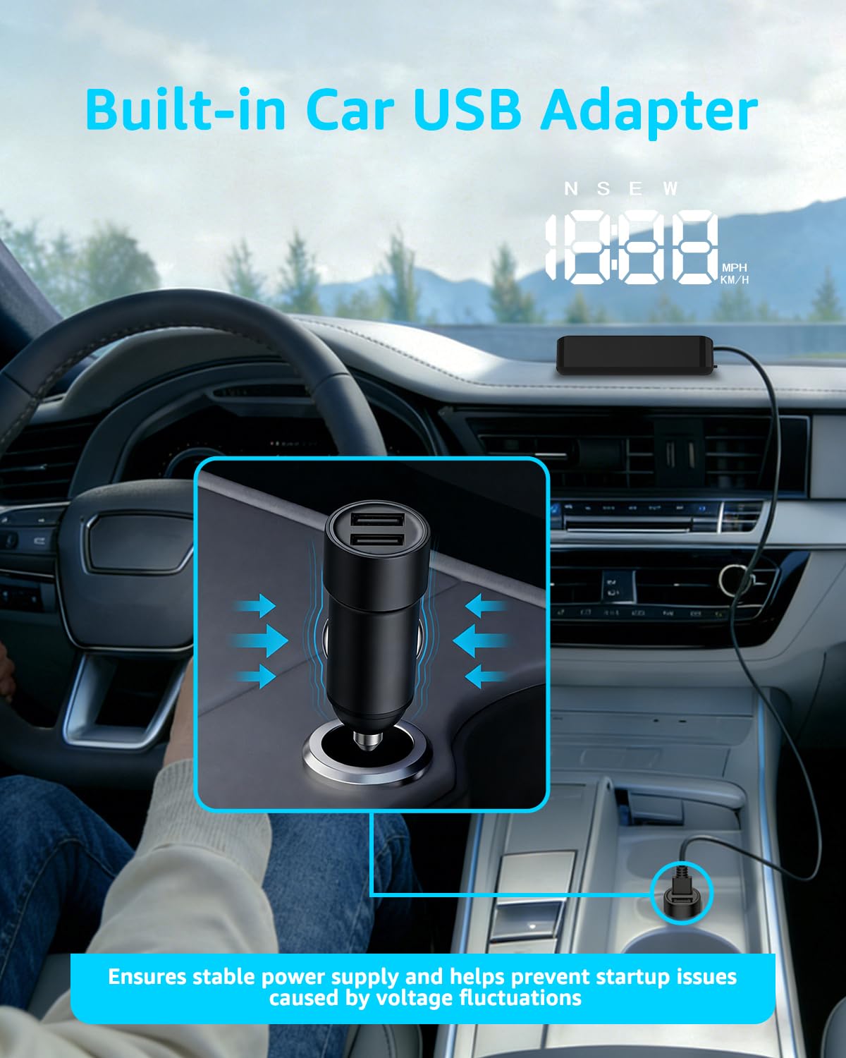 KUOWEIHUD MPH and KMH switch supports regional driving units