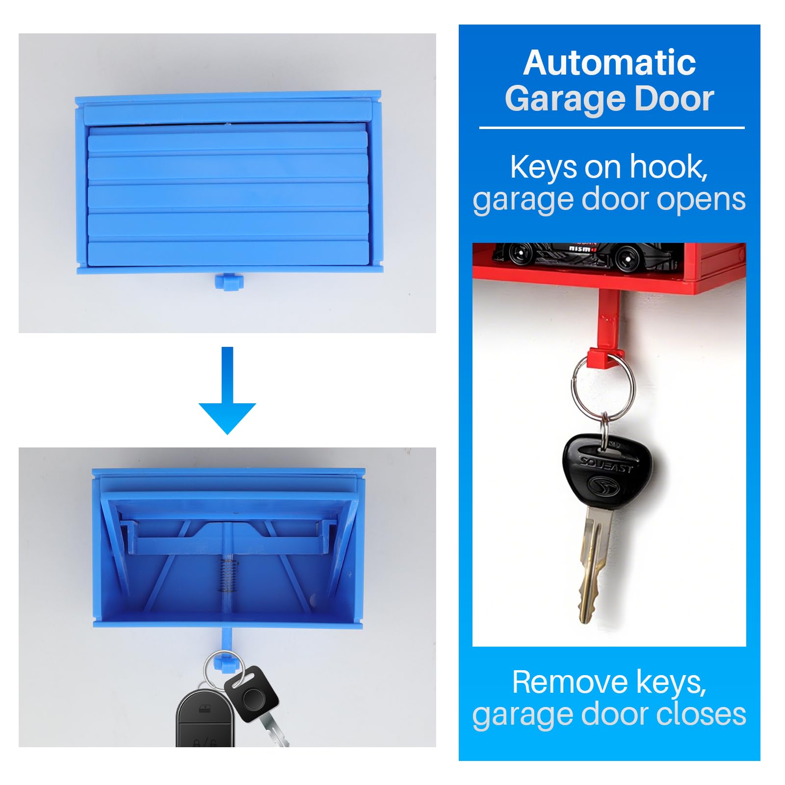 KURTOPLLY car garage key holder red door open showing interactive design